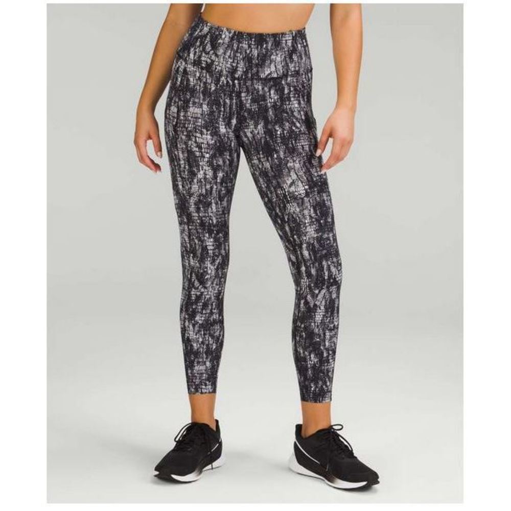 Lululemon Fast and Free High-Rise Tight Lino Slide Alpine Black Leggings Size 12